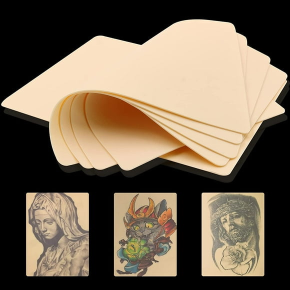 Tattoo Practice Skins -10 Sheets 15*20cm Double Sided Fake Tattoo Skins, Microblade Eyebrow or Lip Practice Skins, Suitable for Beginners and Experienced Tattoo Artists