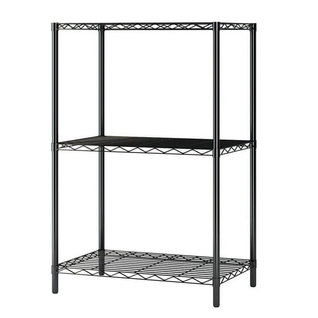 SalonMore 3 Tier Black Heavy Duty Wire Shelves Organizer Wire Shelving Rack Unit,Metal Shelf