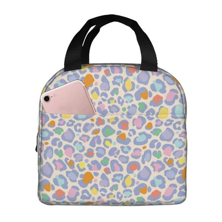 Insulated Lunch Bag for Women Men - Colorful rainbow leopard spot Leakproof Cooler Lunch Box for Women Men  Lunch Tote Bags for Work School Picnic Travel