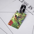 thumbnail image 5 of Luggage Tags for Suitcases, Stained Glass Hummingbird Art Leather Bag Luggage Tags ID Label Tags Privacy Protection Travel Bag Labels, 5 of 6