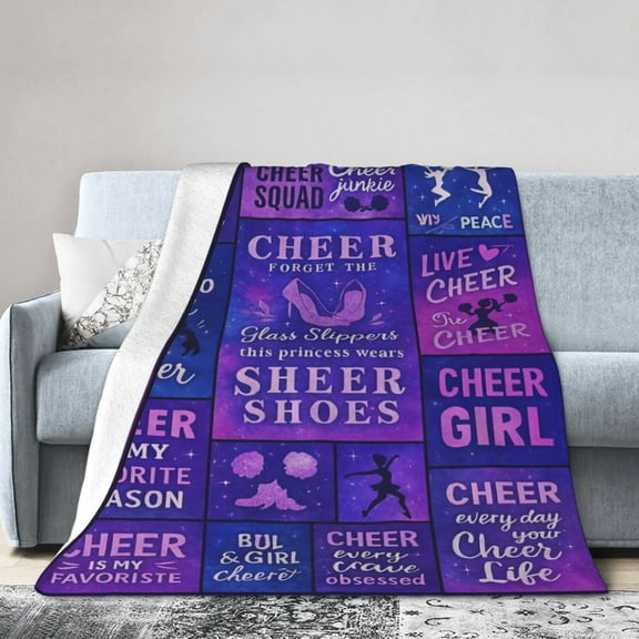 Cheer Gifts for Girls Cheerleader Blanket Ultra Soft Flannel Cheerleading Gifts Throw Blanket Birthday Gift Ideas for Teens Kids 50x40