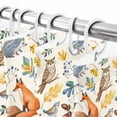 thumbnail image 6 of Shower Curtains Sets for Bathroom Decor Rustic Owl Fox Birds Fall Leaves Waterproof Bathroom Curtain with Hooks, Farm Animals Plants for Bathroom Decor,72x72IN, 6 of 6