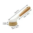 thumbnail image 2 of 2 Pcs Kitchen Dish Brush, Bamboo Handle Dish Brush – Sustainable Kitchen Cleaning with Tough Bristles - Natural Dish Scrubber, Nonstick Cast Iron Cleaner - Long Handle Brush for Dishes Pots Pans, 2 of 4
