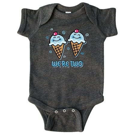 

Inktastic Ice Cream We re Two Twin Boys Gift Baby Boy Bodysuit