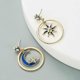thumbnail image 2 of Sun And Moon Personality Fashion Diamond Drop Oil Alloy Pendant Earrings, 2 of 4