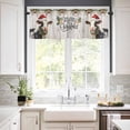 thumbnail image 3 of Christmas Curtain Valances Set Xmas Tree Gift Snowman Snowflakes Pink Kitchen Curtains 24&nbsp;inch Length Rod Pocket Valance and Tiers 3 Piece Set Small Bedroom Bathroom Laundry Decor, 3 of 7