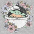 thumbnail image 2 of Men's Star Wars: The Mandalorian The Child Floral Bassinet Pull Over Hoodie Athletic Heather X Large, 2 of 4