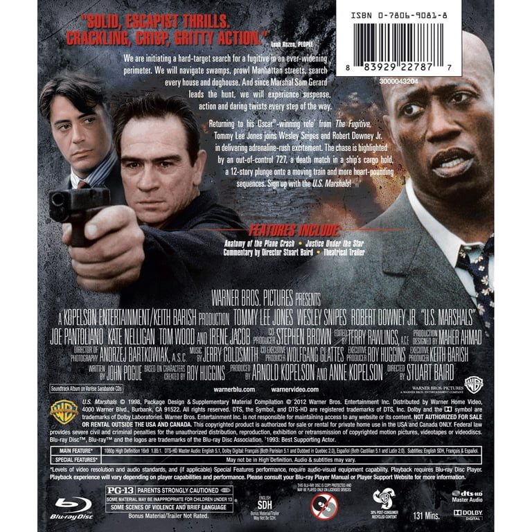 Warner, Blu-ray, U.S. Marshals, Action & Adventure PG-13 - Walmart.com