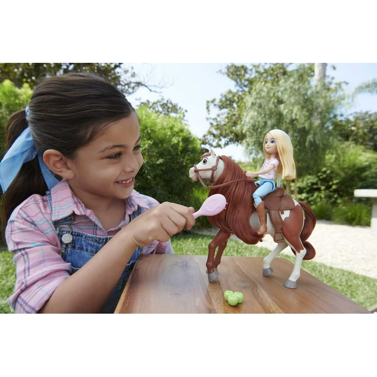 Spirit Abigail Doll 7 in with Fashion Top 1 Brush Apple Treat Boomerang Horse 8 in Soft Mane Tail 3 Up