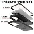 thumbnail image 2 of ELEHOLD for iPhone 15 Pro Hybrid Rugged Case,Ultra Slim Thin Lightweight Shockproof Cover with Foldable Ring Holder Kickstand Case for iPhone 15 Pro 6.1 Inch - Black, 2 of 6