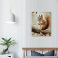 thumbnail image 4 of JRXY Squirrel Canvas Wall Art Framed Fall Pictures Vintage Forest Animals Painting Happy Thanksgiving Gifts 12x16 in, 4 of 5