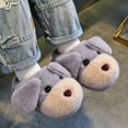 thumbnail image 4 of CUZIBR Baby Girls Slippers Boys Cute Dog Animal Fuzzy House Slippers Close Toe Warm Winter Soft Indoor Footwear,Grey,4.5-5 Years, 4 of 4