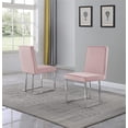 thumbnail image 2 of Simplistic Pink Velvet Side Chairs with Silver Chrome Base (Set of 2), 2 of 5