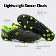 thumbnail image 3 of BURUDANI Men Sports Athletic Light Outdoor Football Soccer Cleats Shoes BLACK/NEON/GREEN Size 8, 3 of 6