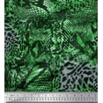 thumbnail image 1 of Soimoi Green Velvet Fabric Fish & Leopard Animal Skin Printed Craft Fabric by the Yard 58 Inch Wide, 1 of 3