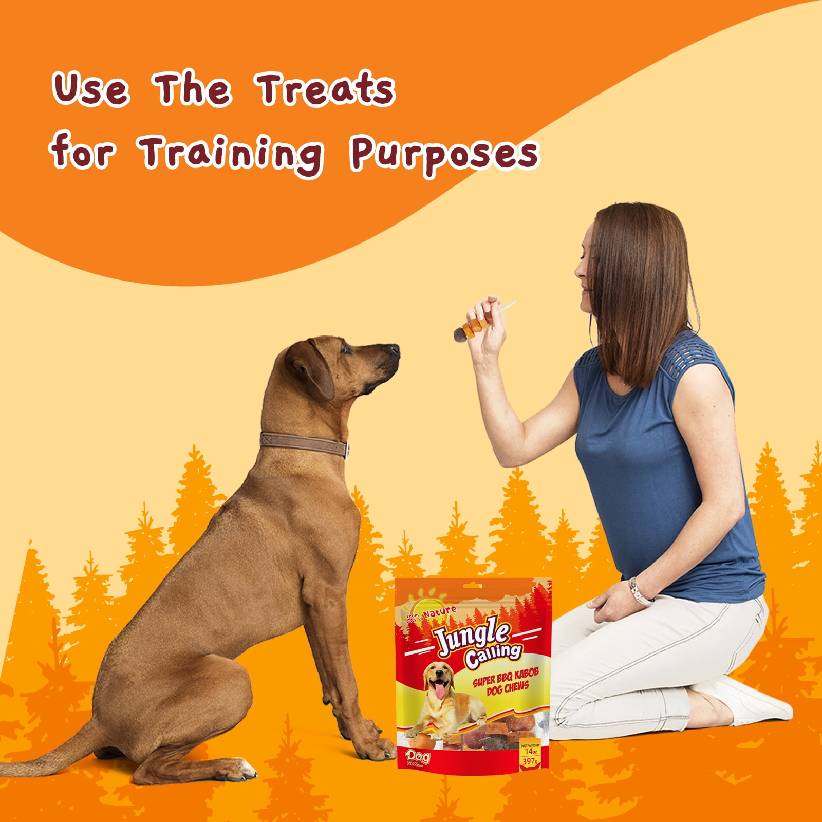 (3 pack) Jungle Calling Chicken, Duck, Beef, Sweet Potato & Pumpkin Rawhide Kabob Dog Treats, 14-oz bag