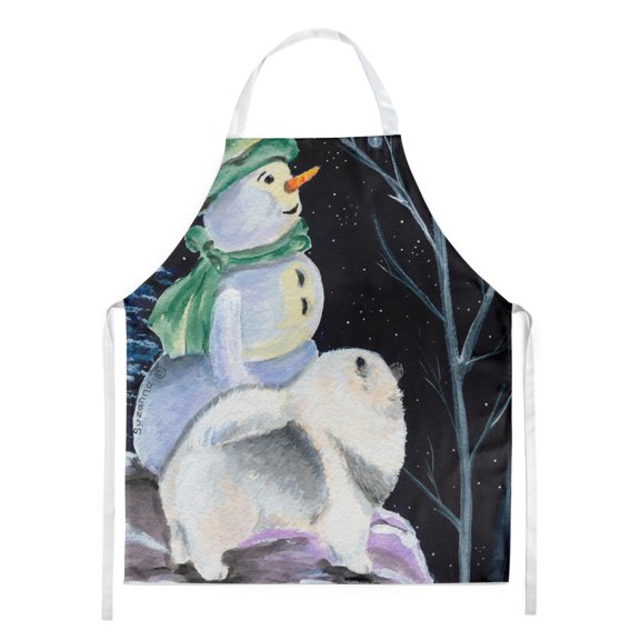 Carolines Treasures SS8557APRON Snowman with Keeshond Apron Large multicolor
