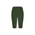 thumbnail image 6 of Xuhomer Summer Leggings for Women Knee Length High Waisted Solid Color Pull On Knee Lenght Pants Stretch Yoga Running Gym Running Active Workout Biker Short Army Green XL, 6 of 6