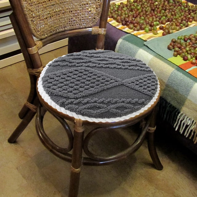 Fiudx Cojín Redondo para Silla, Grueso y Antideslizante, Elegante Cojín Redondo para Taburete, Cómodo, Fácil de Limpiar, Ideal para El Hogar y La Oficina, Ideal para Decorar con Estilo.