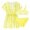 Yellow, variant on Ticikt Girls 3-Piece Daisy Print Swimsuit Set, Crop Top Bikini with Cover Up, Kids Bathing Suit,Yellow,11-14 Years