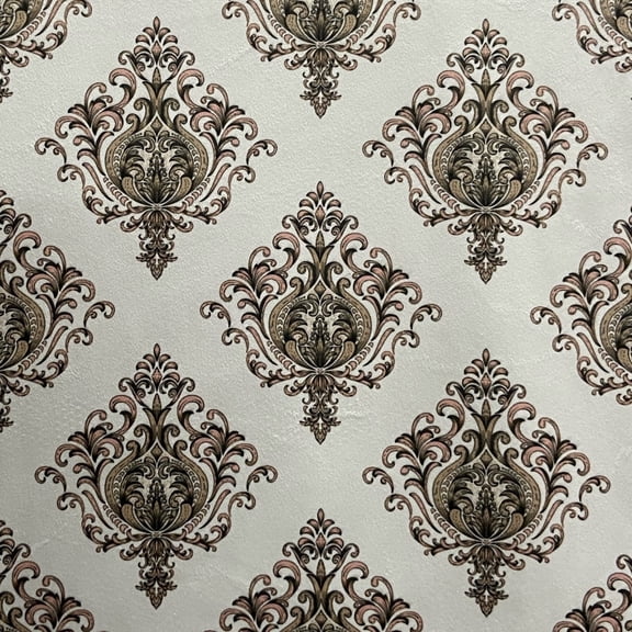 Decora Furnishings Damask Motif Design Velvet Fabric for Upholstery Drape Craft Fabric By Yard Pink