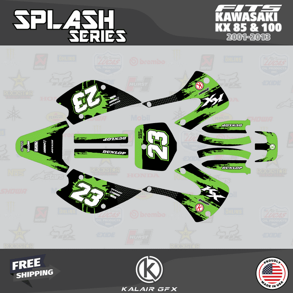 Kalair GFX Graphics Kit for Kawasaki KX85 (2001-2013) Splash Series