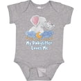 thumbnail image 3 of Inktastic My Babysitter Loves Me Cute Elephants Clouds Moon and Stars Boys or Girls Baby Bodysuit, 3 of 5