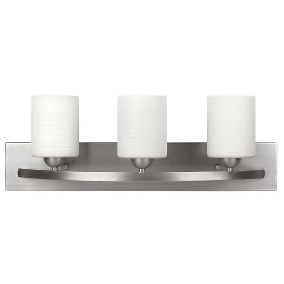 Hampton 3 Light Vanity Light Fixture - Brushed Pewter with Opal Glass