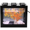 thumbnail image 1 of Mini Boîte d'Aquarium Petit Bac à Poissons Betta Multifonctions USB Réservoir à Poissons Rechargeable avec Lampe à LED Boîte d'Alimentation Reptile Réservoir Bloc de Construction Poisson Bol Décor à la Maison LED Lumière Alimentation Boîte (Noir), 1 of 1