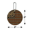 thumbnail image 6 of Steampunk American Flag with Gears Belts Chains Round Luggage ID Tag Card Suitcase Carry-On, 6 of 7