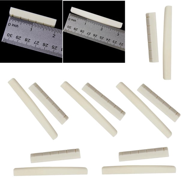 6x Buffalo Saddle Bridge Groove Bridge Set para Clásicas, Accesorios de Guitarra Folk / Acústica Hugo Tuerca de montar del puente óseo