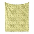 thumbnail image 1 of Floral Soft Flannel Fleece Throw Blanket, Buttercup Daffodil Branches Shabby Swirly Blossoming Art, Cozy Plush for Indoor and Outdoor Use, 60" x 80", Hunter Green Pale Yellow, by Ambesonne, 1 of 5