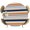 Navy Blue, Orange, Grey, variant on Elastic Fitted Round Tablecloth, Pink Grey Striped Waterproof Stretch Table Cover for 36"-44" Tables, Farmhouse Stripes Modern Abstract Art Washable Outdoor Tablecloths for Patio, Picnic, Camping