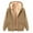 Khaki, variant on Fleece Lined Zip Up Hoodies for Women Winter Long Sleeve Thick Warm Plain Hooded Sweatshirt Jacket Coat