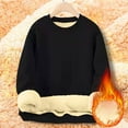 thumbnail image 4 of Zimjoy Black Crewneck Sweatshirt for Men Thermal Sherpa Lined Sweatshirts Men Long Sleeve Basic Thick Winter Sweater Casual Heavyweight Fleece Sweater, Black L, 4 of 7