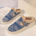 thumbnail image 4 of Womens Winter Flat Fluffy Snow Boots, Soft Curly Full Slippers, Comfort Cotton Lined, Canvas Flat Footbed Non Slip House Slippers, 4 of 9