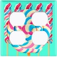 thumbnail image 3 of Metal Light Switch Plate Cover Colorful Swirl Lollipop Sweets Teal CDY004, 3 of 13