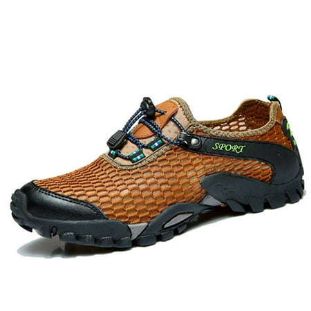 Men Lycra Mesh Breathable Outdoor Shock Absorption Hiking Shoes Running (Best Shock Absorbing Running Shoes)