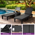 thumbnail image 6 of Dextrus 2 Pcs Black Outdoor Resin Loveseat, Polypropylene with Faux Wood Grain, Weather-Resistant, Includes Accessories, 6 of 7