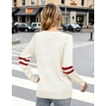 thumbnail image 3 of Pullover Sweaters for Women Cute Heart Print Valentines Day Crewneck Fall Winter Knitted Strie Sweaters Warm Long Sleeve Jumper Tops Alsol Lamesa, 3 of 6