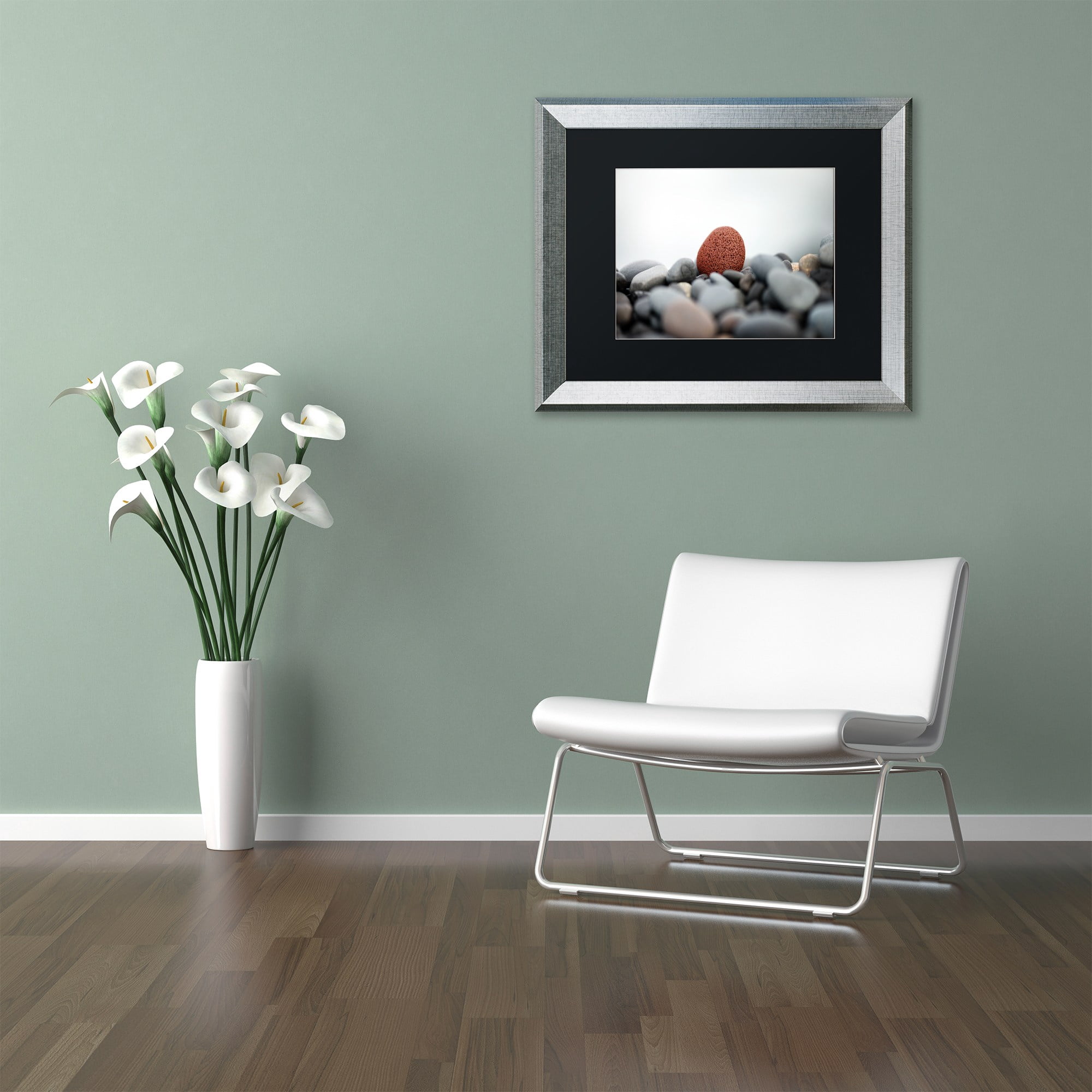 Trademark Fine Art "Red Stone" Canvas Art by Philippe Sainte-Laudy Black Matte, Silver Frame