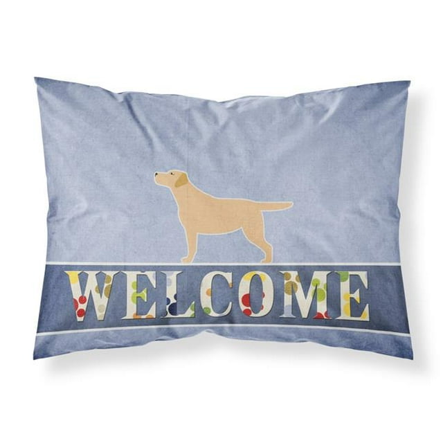 Carolines Treasures BB5501PILLOWCASE Yellow Labrador Retriever Welcome Fabric Standard Pillowcase
