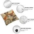 thumbnail image 4 of BANET Lovely Animal Dog Throw Pillow Covers Riding a Brown Bicycle with Funny Letters Pillow Case Square Pillowslip for Home Sofa Bedding 12x12in, 4 of 5