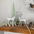 thumbnail image 2 of Northlight Standing Glitter Reindeer Decoration - 10.75" - Silver, 2 of 5
