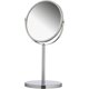 thumbnail image 1 of 17 cm, Silver-Double-Sided Standing Cosmetic Mirror, Round Makeup Mirror 1x and 3X Magnification, Swivel Shaving Mirror, Approx., 1 of 4