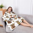 thumbnail image 5 of Oversized Wearable Blanket Hoodie,White Highland Cow Flower Barrel Pattern Sherpa Blanket Hoodie with Super Pockets,Super Warm Fuzzy Pullover for Women & Men, 5 of 6