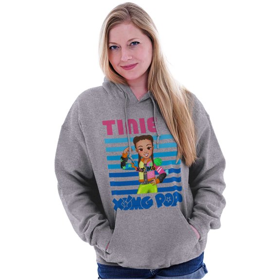 XOMG POP Music Fan Tinie T Cartoon Women Plus Size Hoodie Brisco Brands 2X