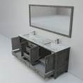 thumbnail image 6 of Jacques 72" W Distressed Grey Double Vanity, Carrara Marble Top, Faucet Set, & 28" Mirror, 6 of 9