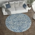 thumbnail image 6 of Madison Traditional 8' Round Dark Gray Polypropylene Indoor Area Rug, 6 of 7