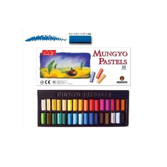 Mungyo Non Toxic Mungyo Soft Pastel Set of 32 Assorted Colors Square Chalk